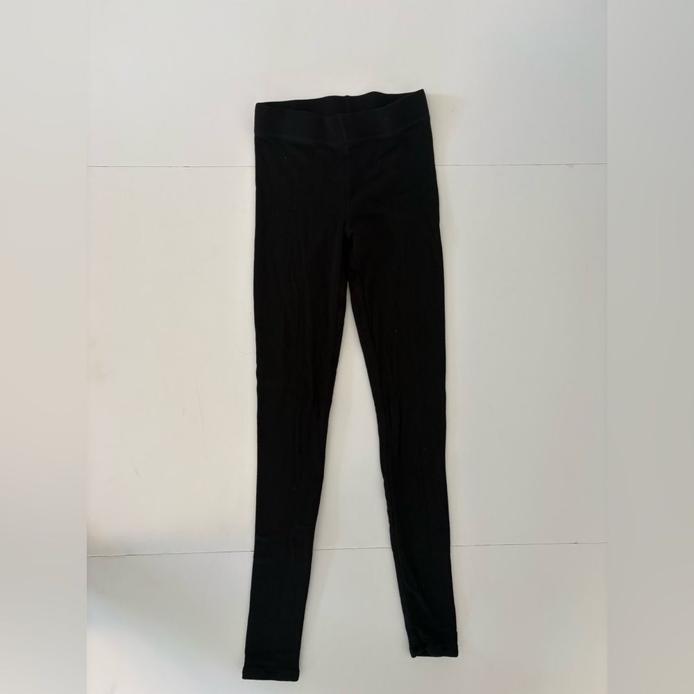 Naked Wardrobe Black Ribbed Leggings Small